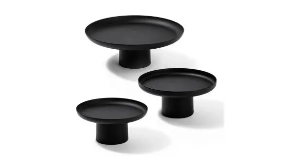 Dekorativní kovové stojany 3ks v černé barvě, 25,5 x 9 cm - II. jakost, POUZE OSOBNÍ ODBĚR