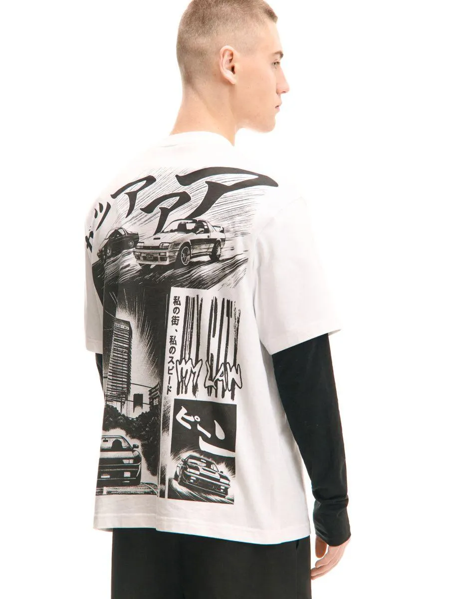 Bílá tričko s potiskem