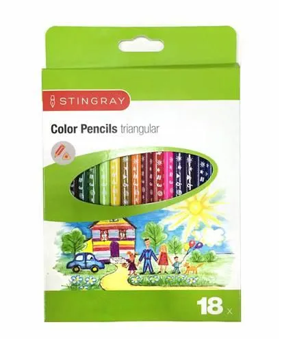 STINGRAY Pastelky 18 ks, trojhranné