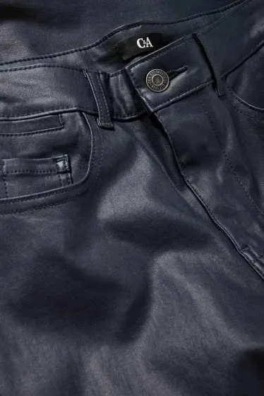 Plátěné kalhoty - high waist - skinny fit