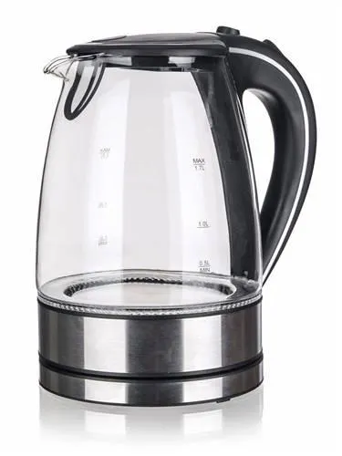 ACTIVER Konvice skleněná BLAZE 1,7 l s LED podsvícením, 1850-2200W, 360st., černá