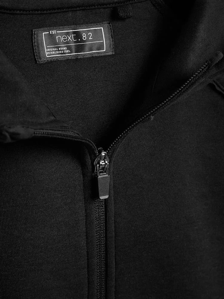 Černý - Tech Sportovní oblečení Zip Through Mikina s kapucí (3-16yrs)