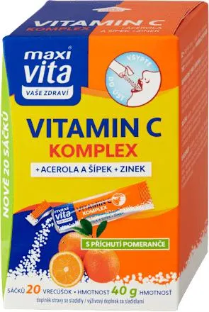 Vaše Zdraví Vitamin C komplex + acerola a šípek + zinek, 20 ks
