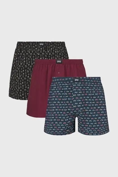 3PACK Trenýrky MEN-A Hobbies - vícebarevná