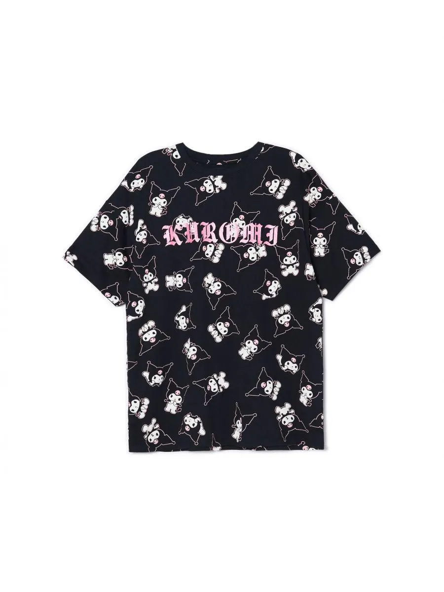 Tričko oversize s potiskem Kuromi