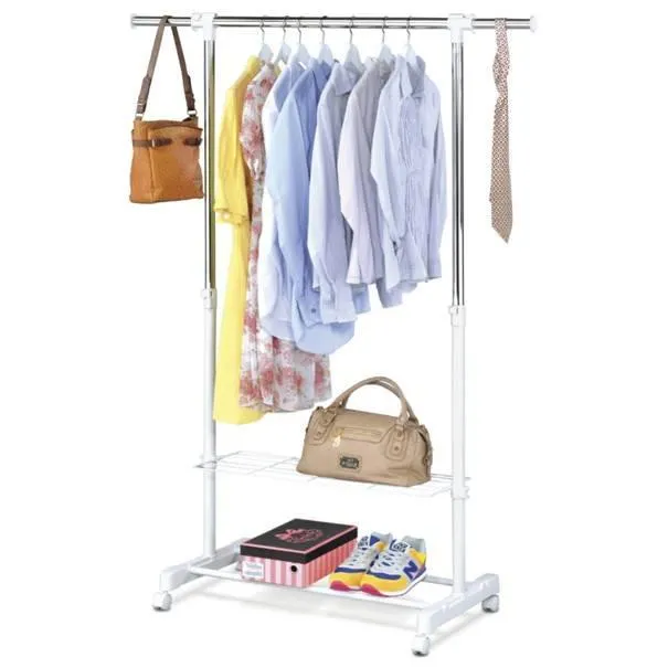 Stojan na šaty s poličkou ALNWICK bílá