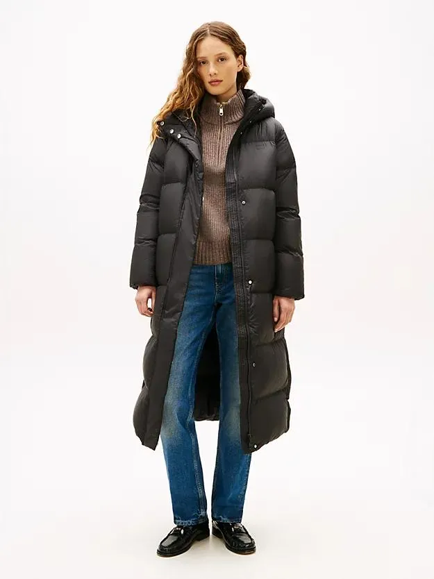 Down Hooded Longline Puffer Coat