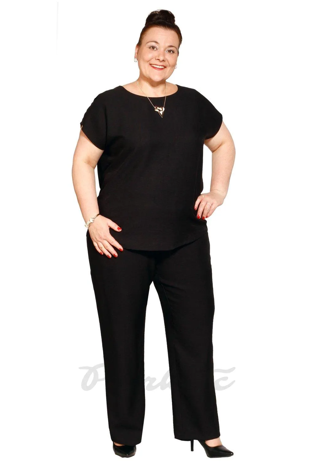 Černé letní kalhoty Mára viskóza, polyamid - tři délky