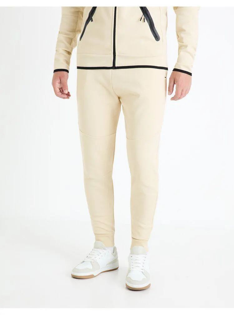 Krémové pánské basic tepláky Celio Fonewyoke