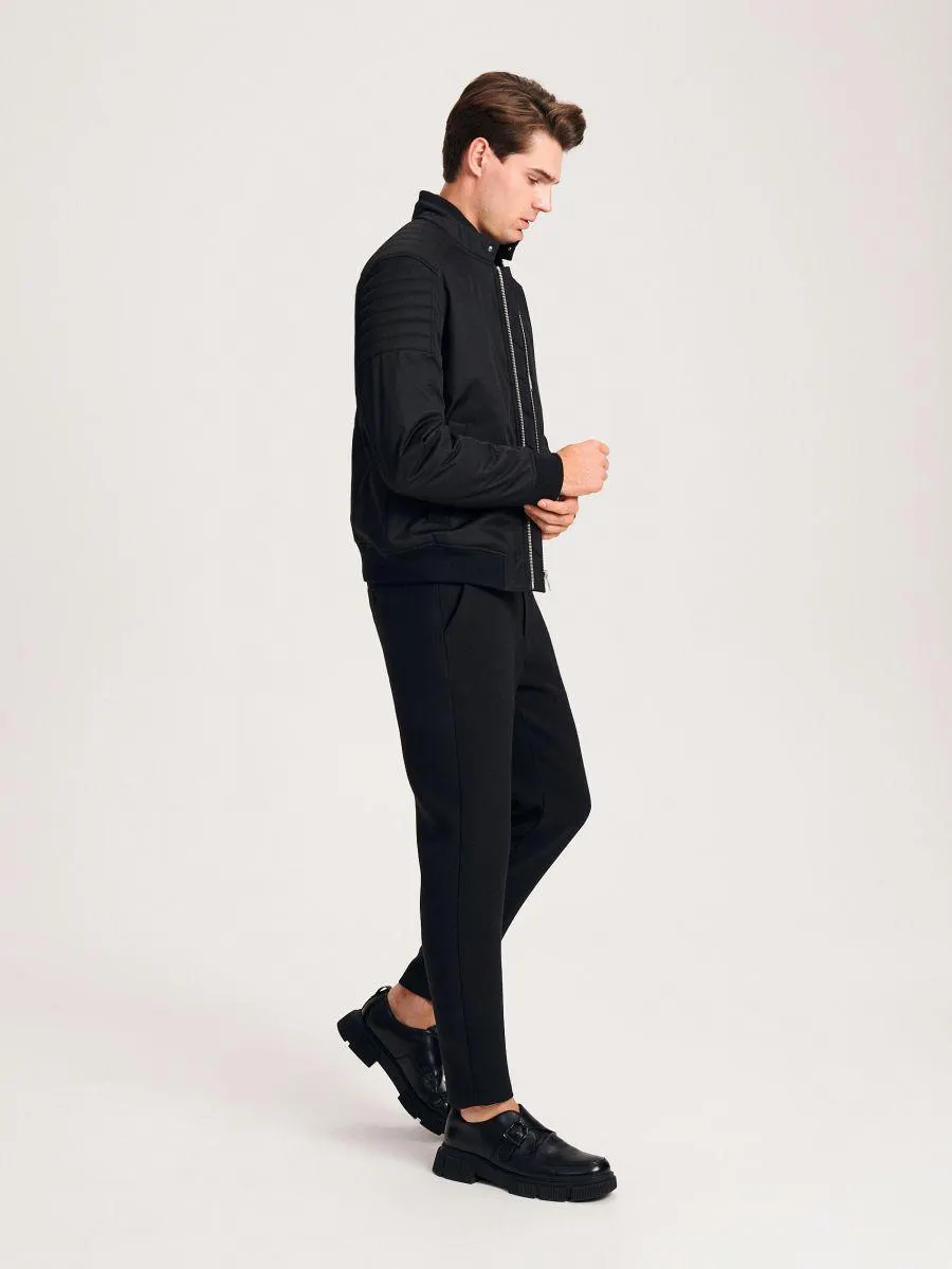 Geacă biker cu guler înalt