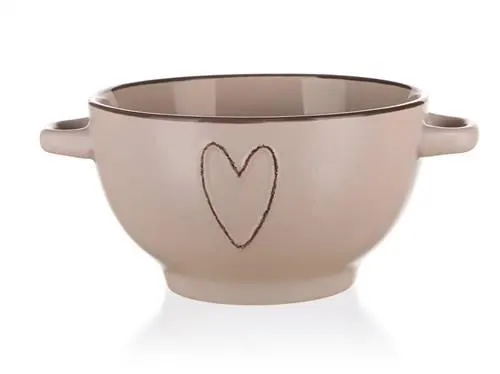 BANQUET Miska keramická HEART 660 ml, béžová