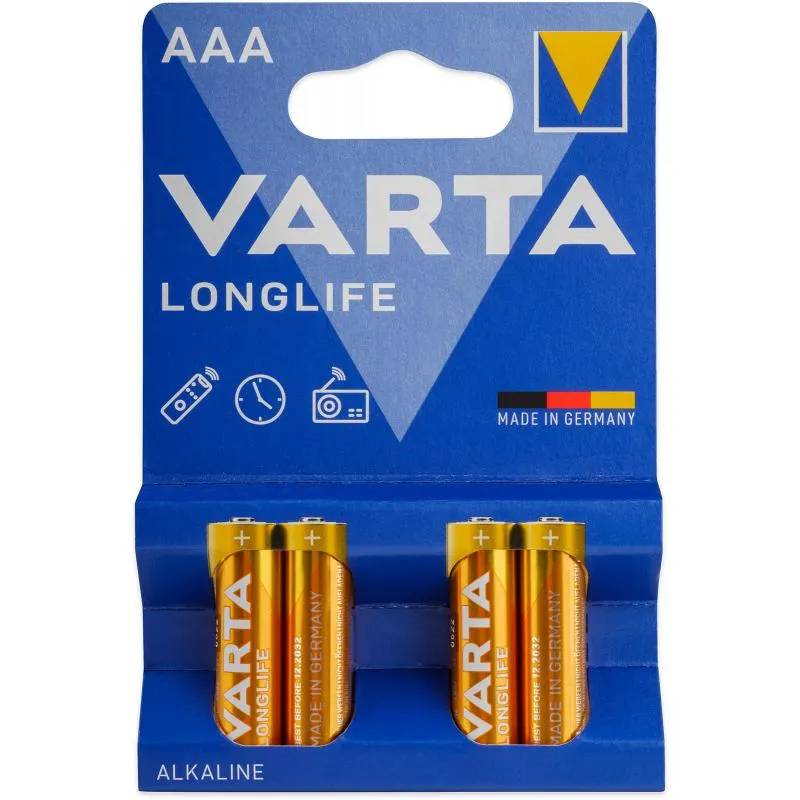 4 x AAA baterie alkalická VARTA LONG LIFE LR03 alkalická