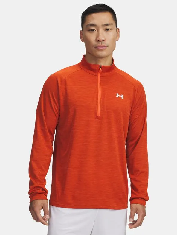 Pánské tričko Under Armour UA Tech Textured 1/2 Zip-ORG