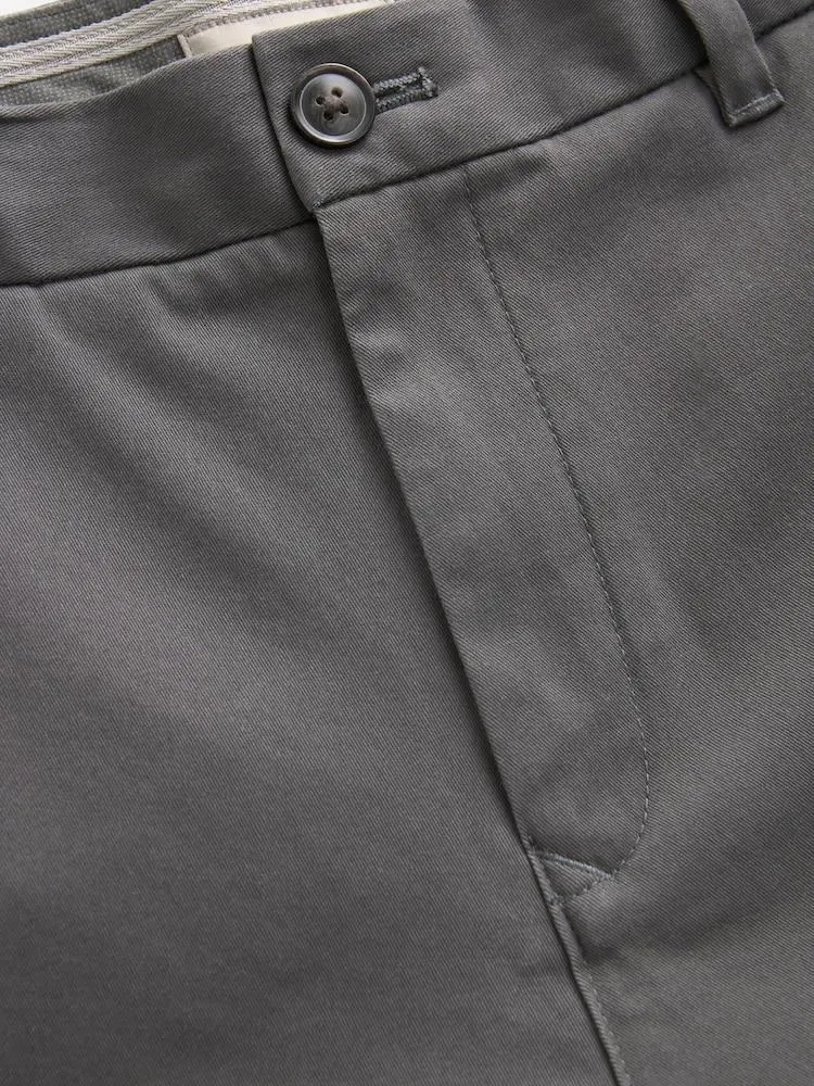 Grey Dark - Rovně střižené - Strečové plátěné kalhoty