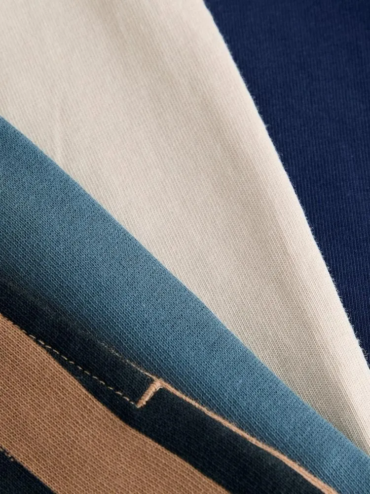 Tmavomodrá/kamenná - Sada 2 ks krátkých rukávů Tričko & Shorts Set (3měsíců -7let) (3měsíců -7let)