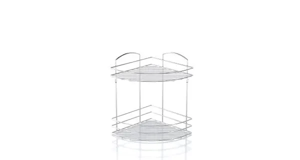 Rohová koupelnová police, chrom, 31 x 32,5 cm - II. jakost, POUZE OSOBNÍ ODBĚR