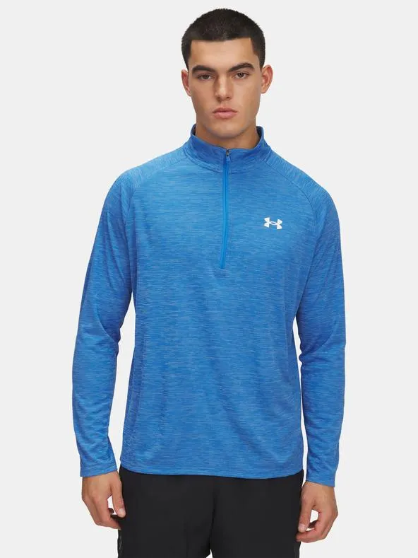 Pánské tričko Under Armour UA Tech Textured 1/2 Zip-BLU