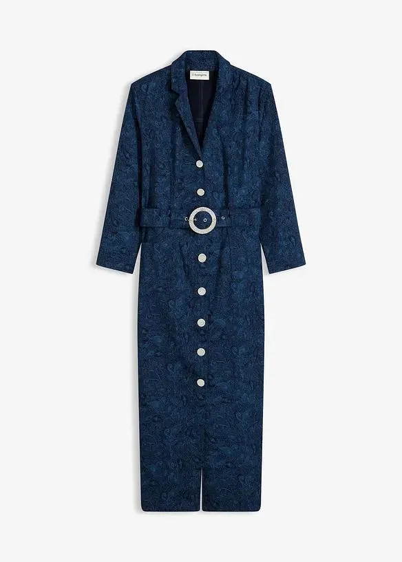 Keprové šaty s opaskem (2dílná souprava)