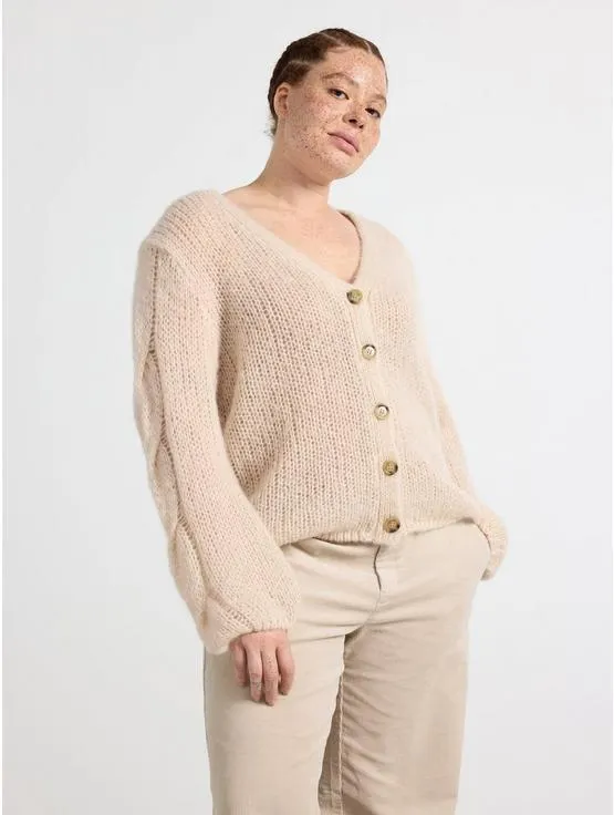 Pletený kardigan ze směsi vlny