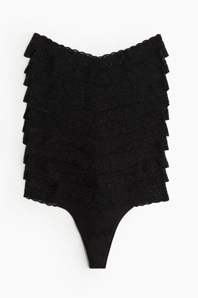 Krajkové kalhotky thong 10 kusů