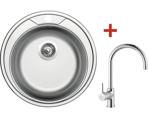 Nerezový dřez s baterií Sinks ROUND 510 V+VITALIA 510 x 510 mm RO510VVICL