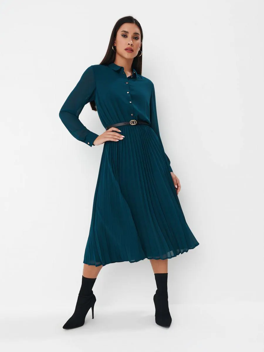 Rochie midi cu bază plisată