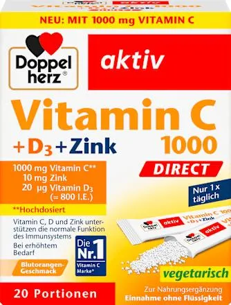 Vitamín C + D3 + Zinek, 20 ks