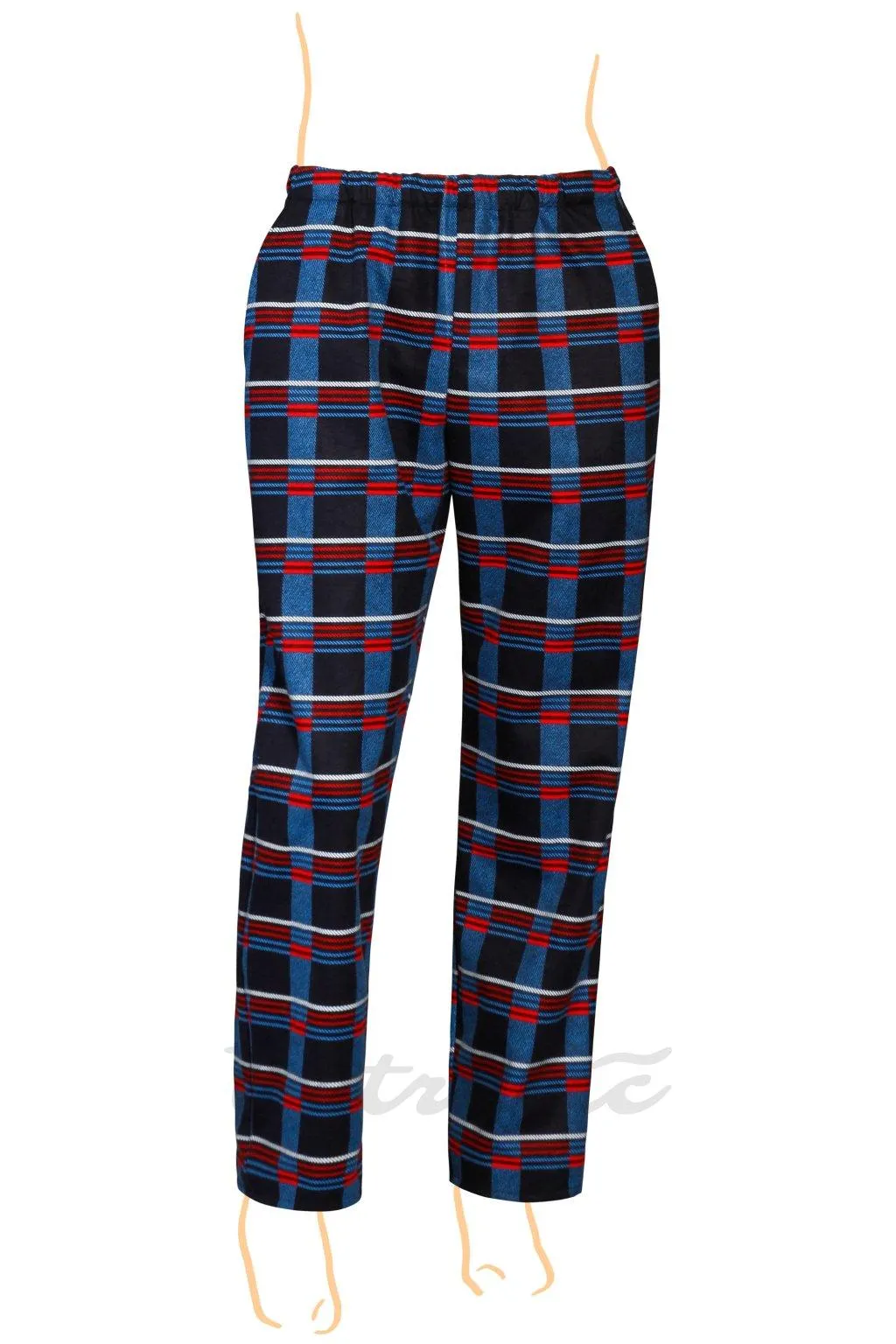 Pánské flanelové kalhoty s regulací gumy v pase 2024 - 2 délky