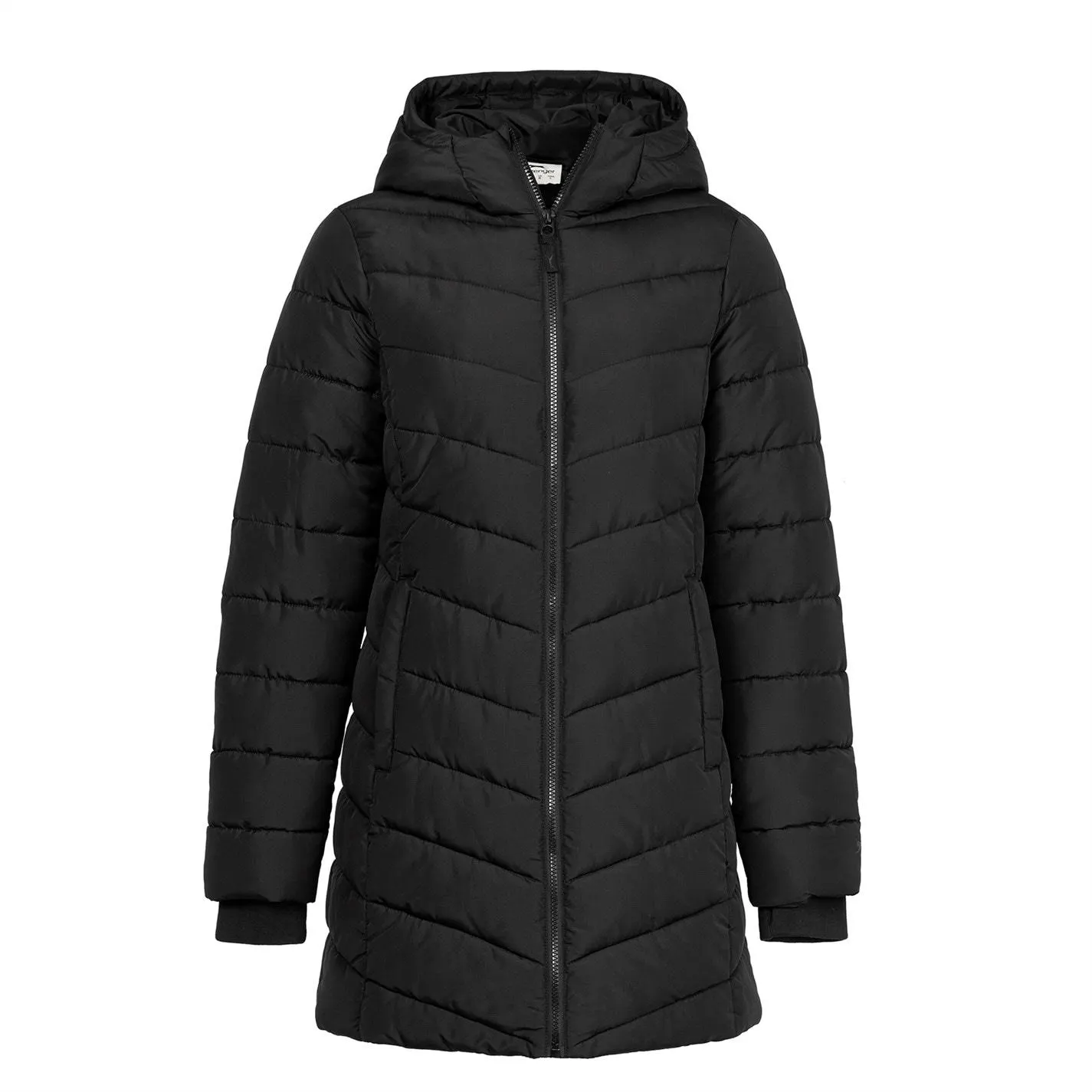 Women's Mid-Length Hooded Long Sleeve Puffer Jacket