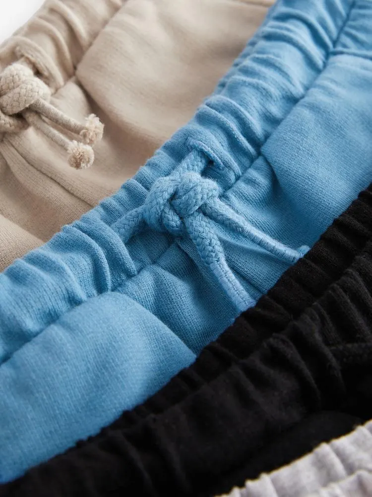 Šedá/tmavomodrý, tmavě modrý Modrá/Červená - Dresové šortky 5 balení (3měsíc-7roky)