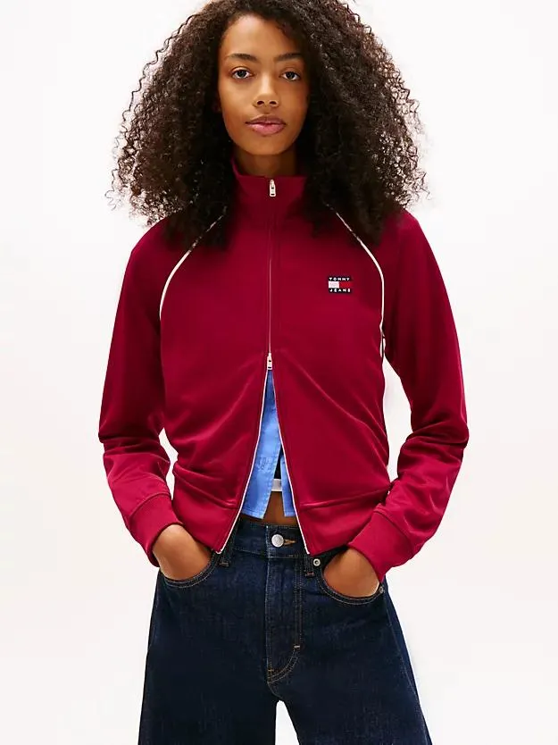 Tommy Badge Interlock Knit Track Jacket