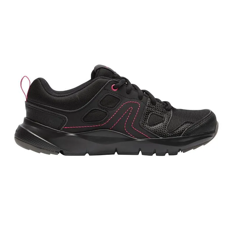 Scarpe camminata sportiva HW 100 donna nero-rosa