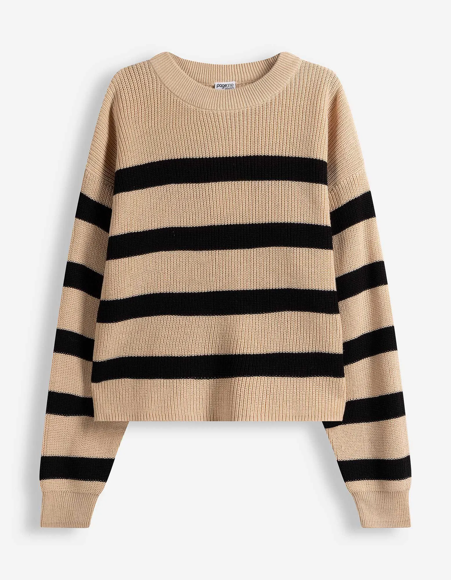 Pulovr - Žebrová struktura - béžová