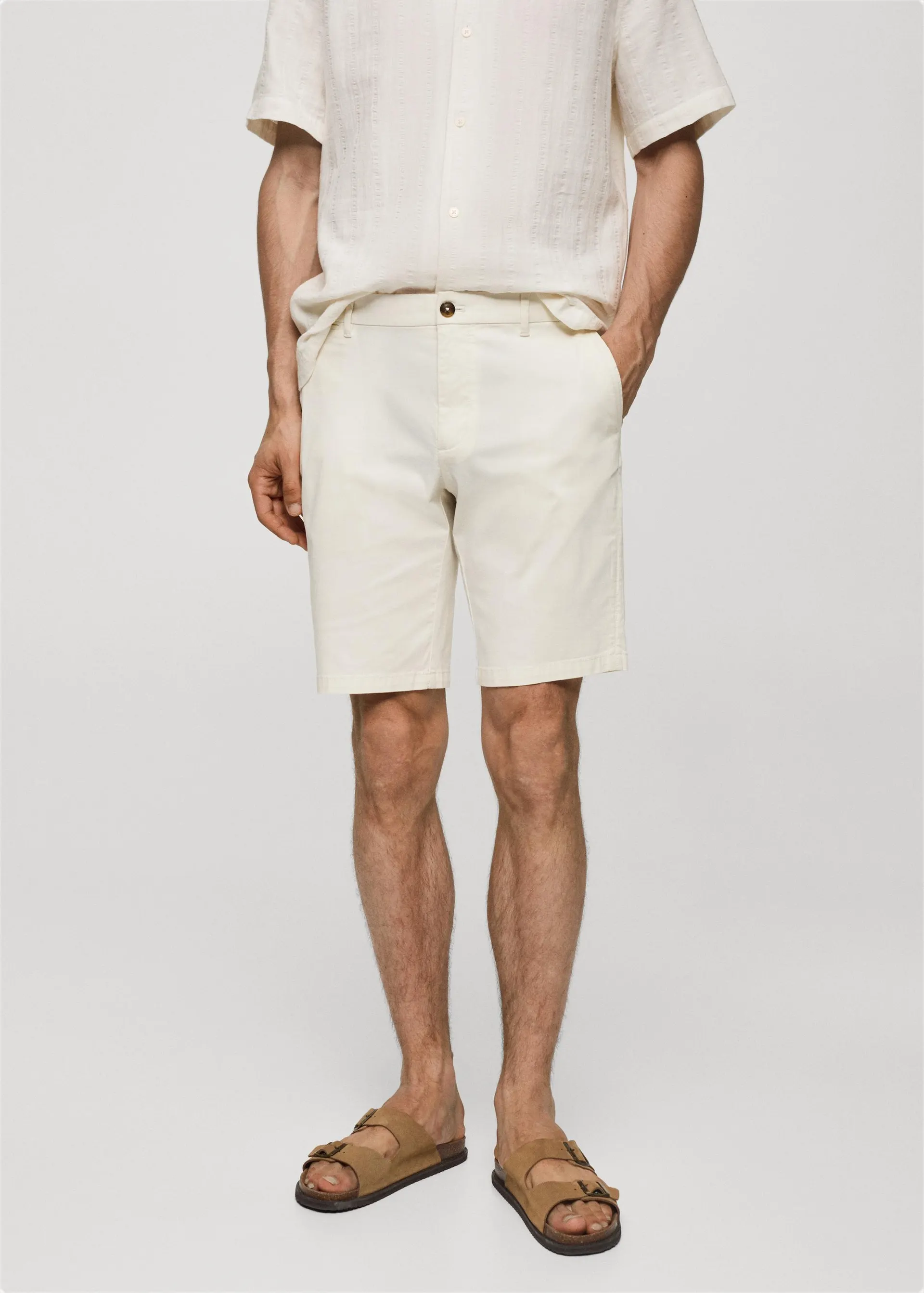 Bavlněné bermudy chino slim fit