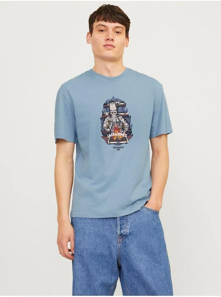 Modré pánské tričko Jack & Jones Seven