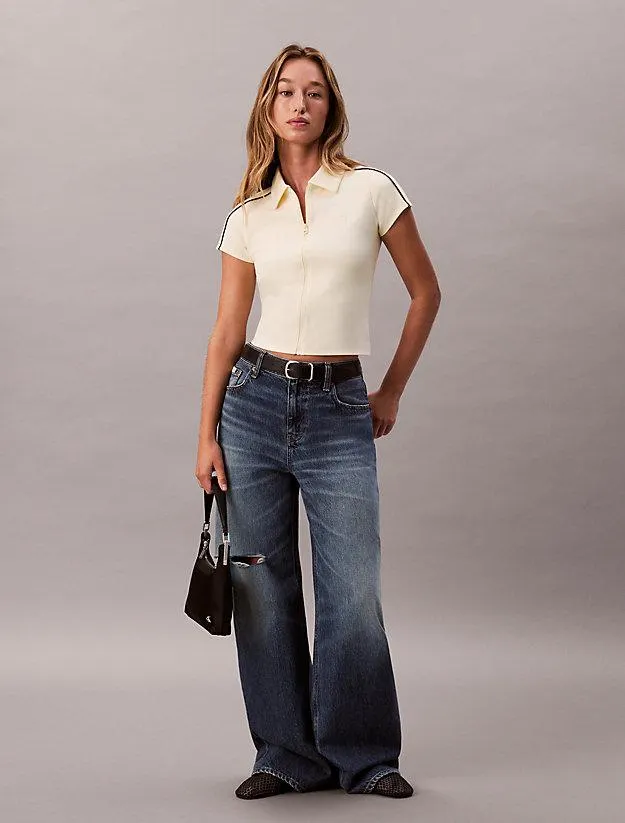 Tech Knit Cropped Polo Shirt