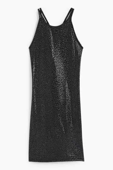 Přiléhavé šaty - s třpytivým efektem - žebrované