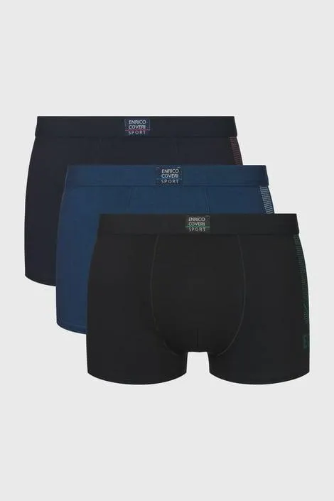 3PACK Boxerky Patrick - modročerná