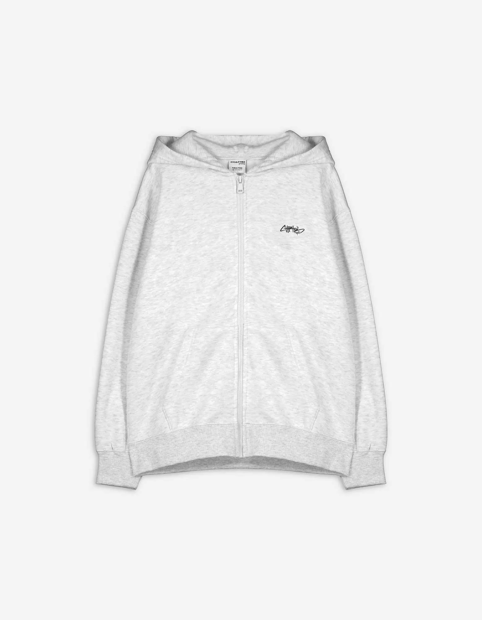 Propínací mikina - Nadměrný střih Oversized Fit - svetle šedá