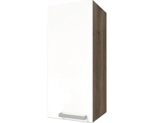 Závěsná kuchyňská skříňka BASIC H 30 dub halifax/biela lesk