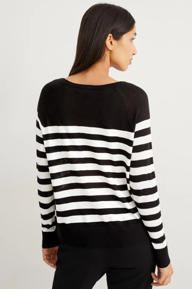 Svetr basic - pruhovaný