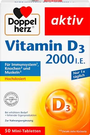 Vitamín D3 vysoká dávka 2000 I.E., 50 tablet, 18,3 g