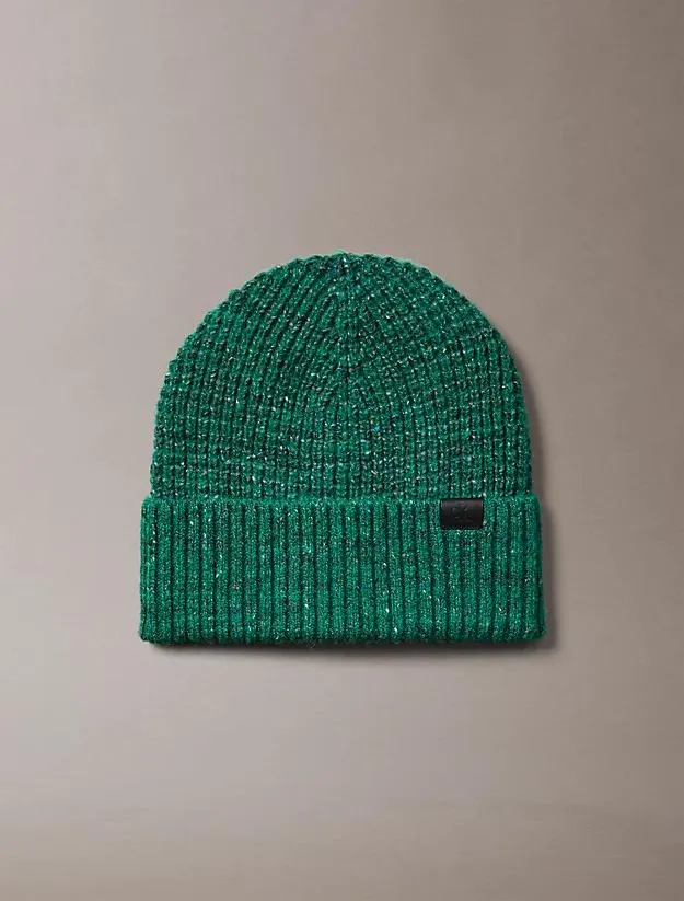 Warm Wool Blend Tweed Beanie