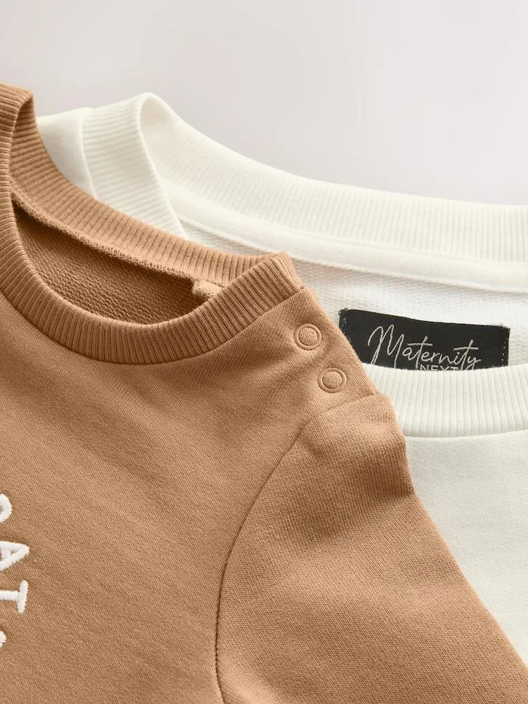 Krémová - Těhotenská sada mini mikiny Me
