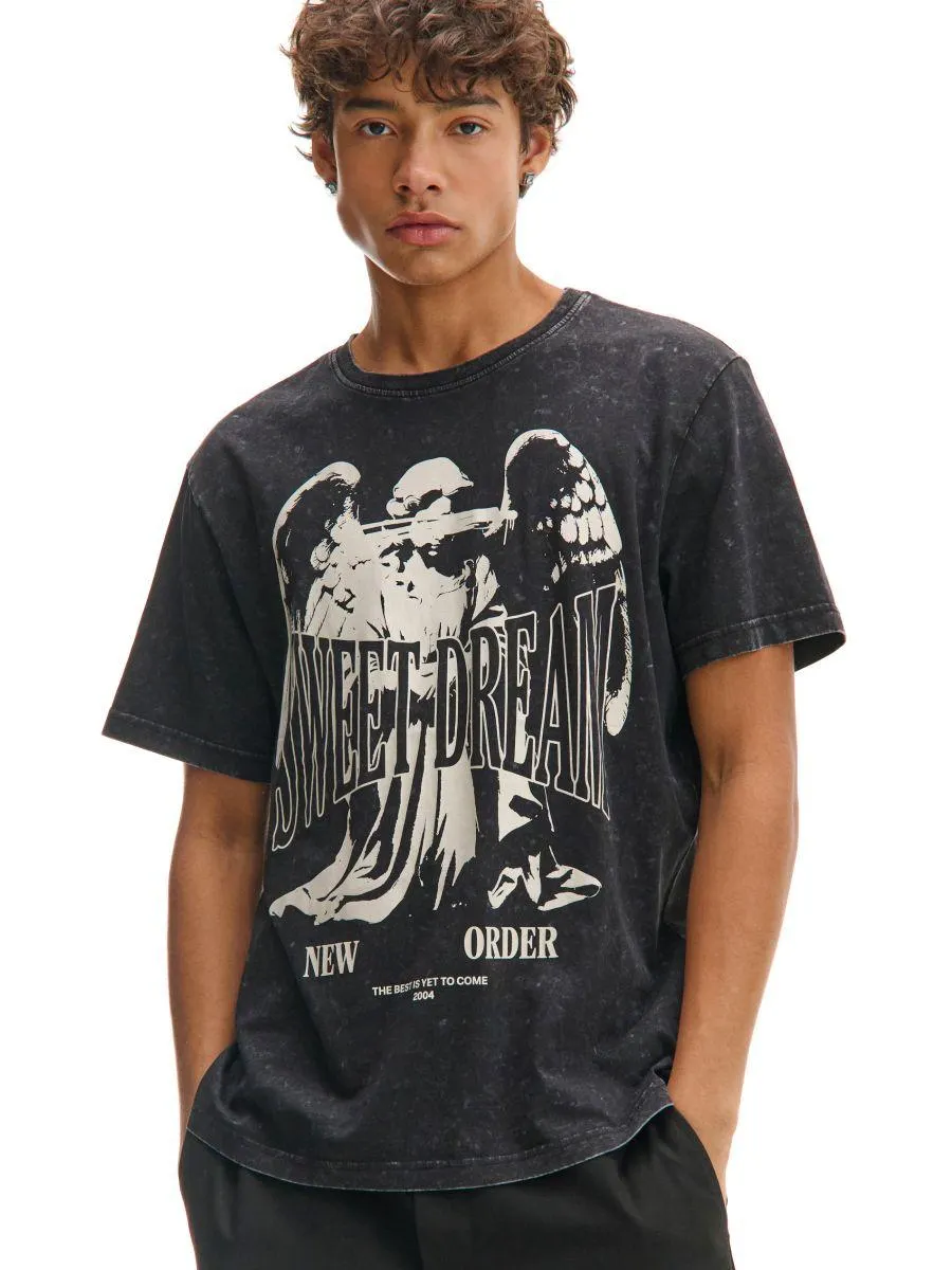 Černé tričko s potiskem