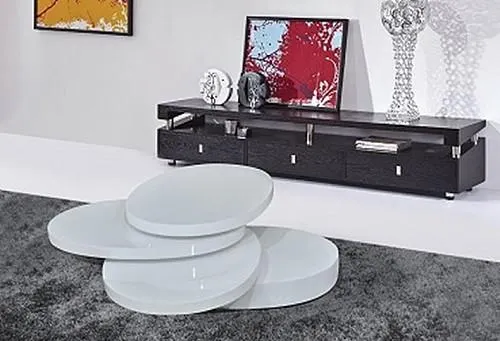 Konferenční stůl M057 90(130)x65x34 cm bílý