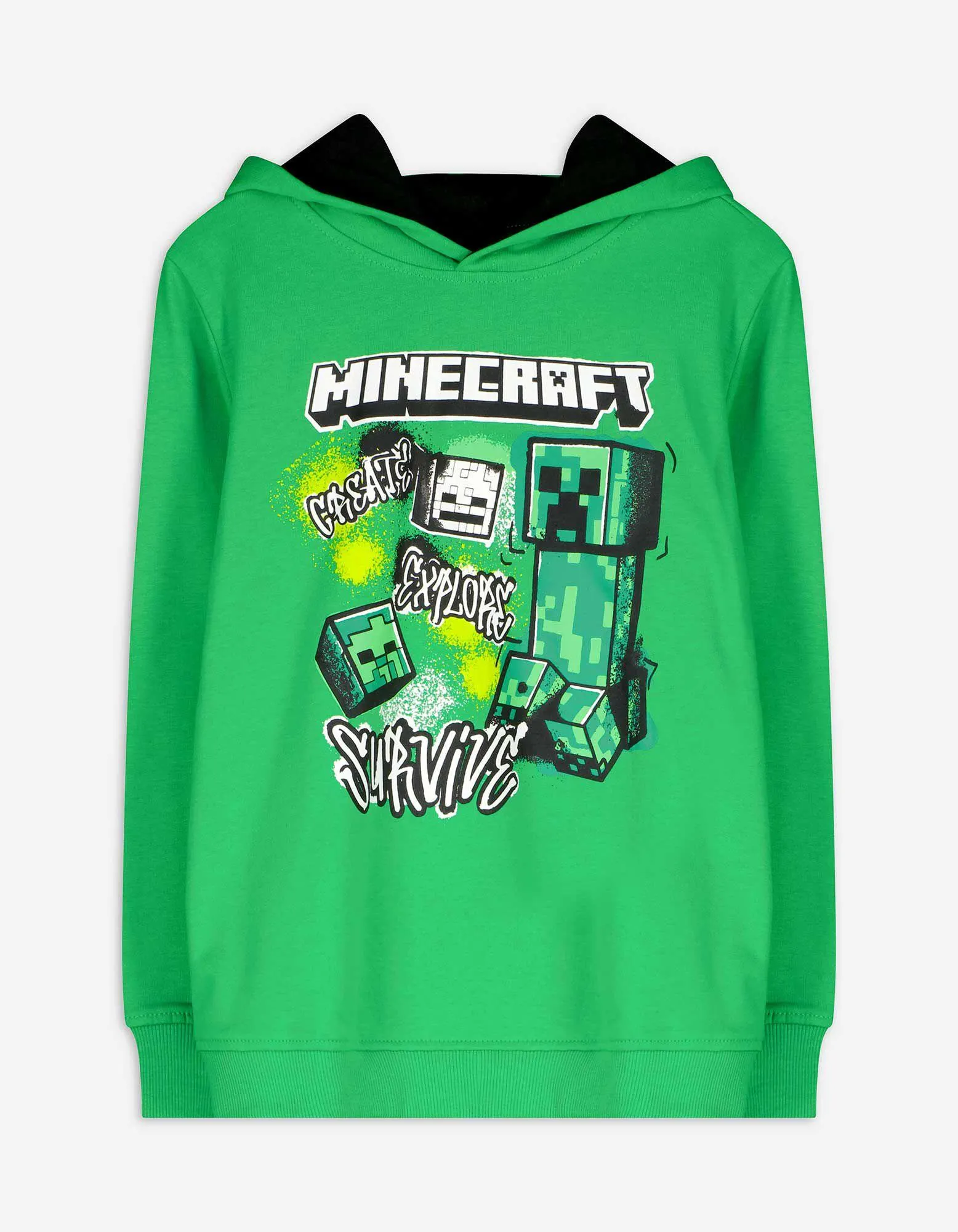 Mikina s kapucí - Minecraft - zelena