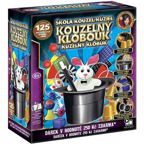 Škola kouzel - Kouzelný klobouk 125 triků + Dárek v hodnotě 250Kč