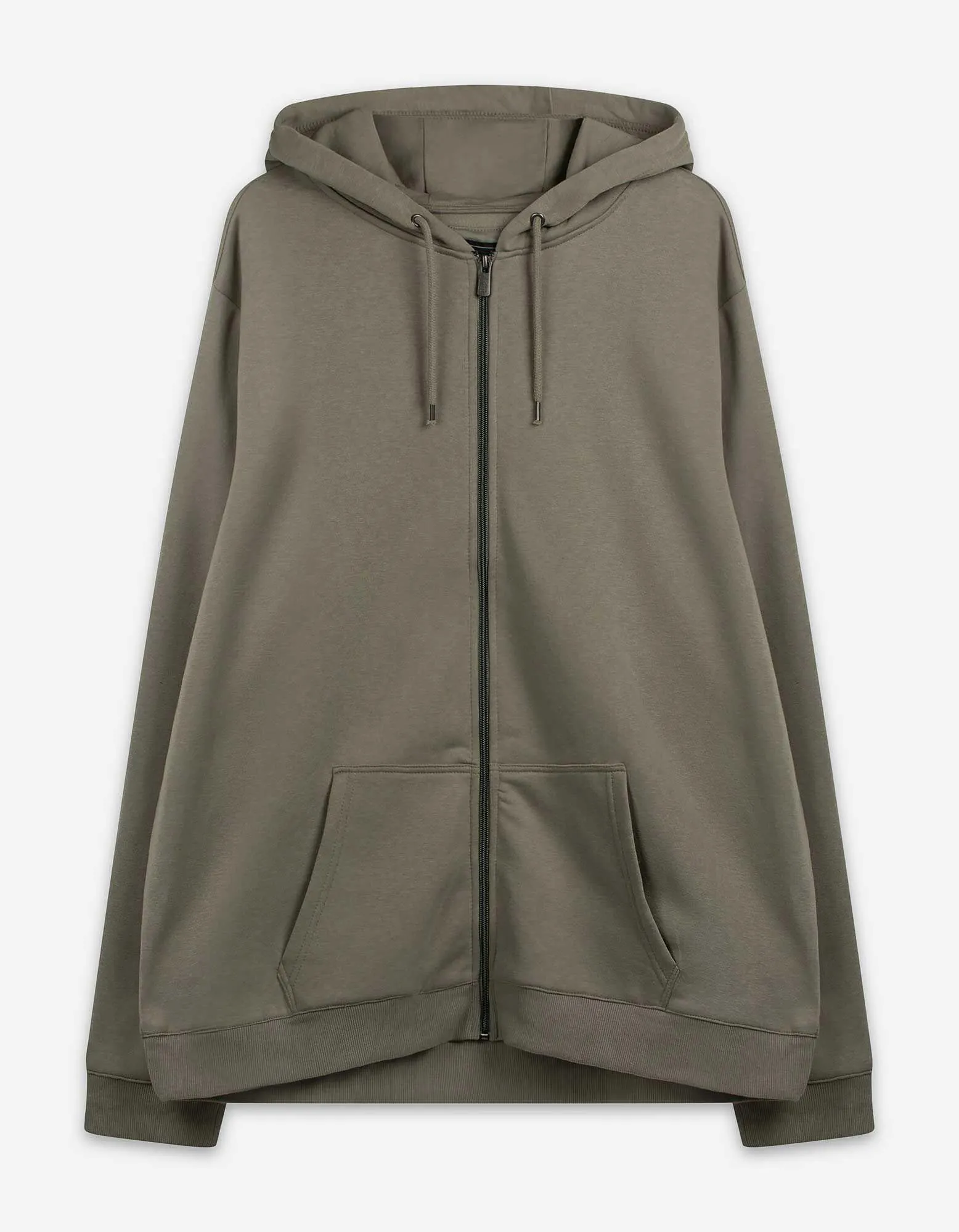 Propínací mikina - Kapuce se šňůrkou na stažení - sv. zelena