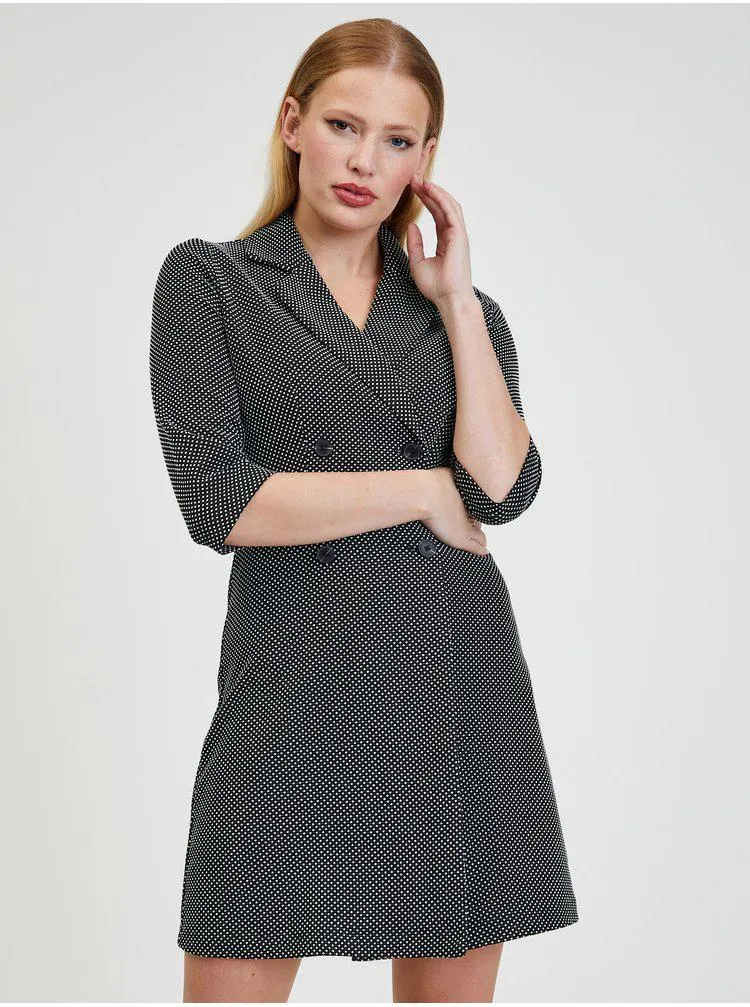 Bílo-černé dámské vzorované šaty ORSAY